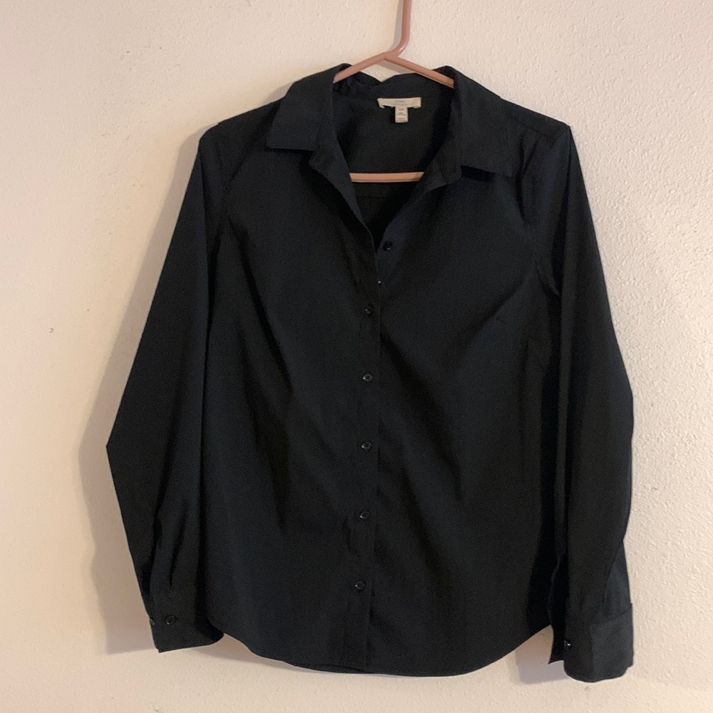 Classic Black Button-Up long sleeve